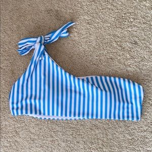 One shoulder Striped bikini top